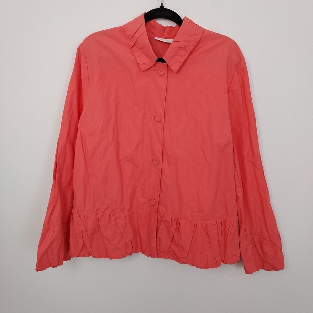 Chico's Ravishing Ruffle Ramy Casual Coral Jacket NWT